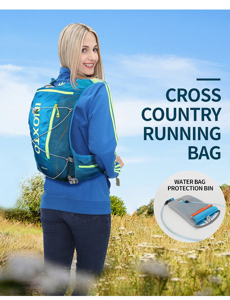 running hydrating vest backpack 8L, cycling hydrating backpack hiking marathon hydrating, with 1.5L water bag 500ml water bottle