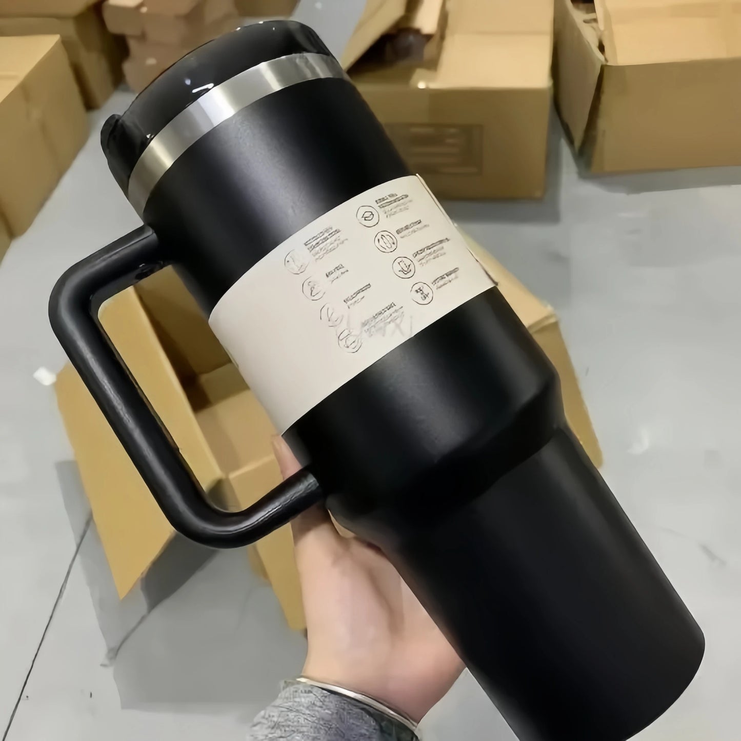 Large Capacity 40oz Vacuum Insulated Car Mug Portable Stainless Steel Water Cup Double Wall Thermal Iced Travel Water Bottle
