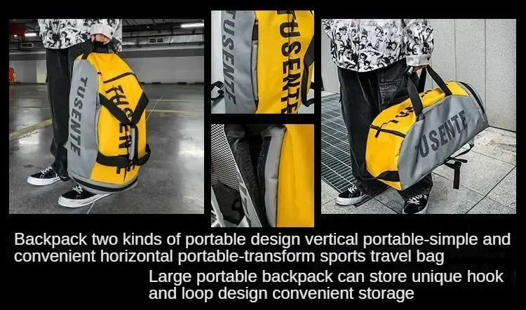 Large Capacity Sport Gym Bag Women Fitness Backpack Waterproof Multi-Functional Shoes Warehouse Travel Pack Sports Shoulder Bags