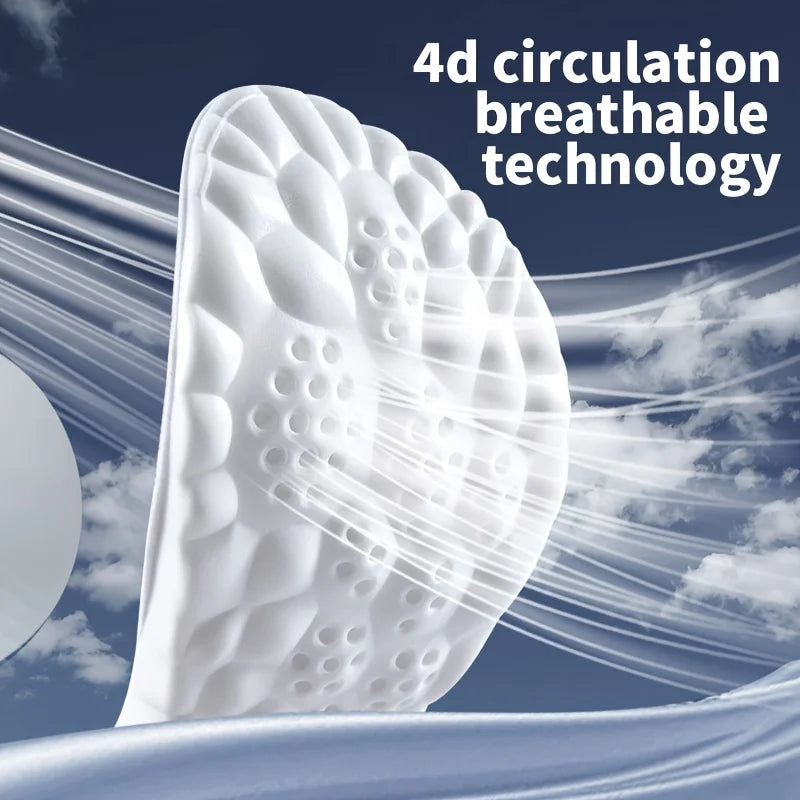4D Step on Excrement Feeling Insoles Wholesale Super Soft Long Standing Not Tired Feet Military Training Sweat Absorption Deodor