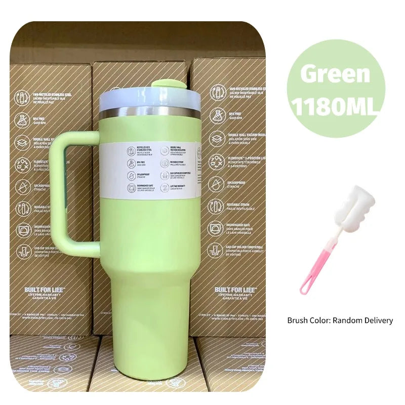 Large Capacity 40oz Vacuum Insulated Car Mug Portable Stainless Steel Water Cup Double Wall Thermal Iced Travel Water Bottle