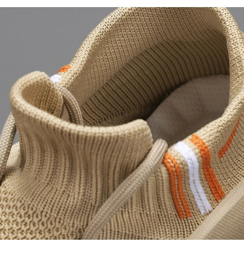 Green Men's Summer Sports Running Socks Shoes Breathable Mesh Thick Bottom Heightening Teenagers Casual Mesh Round Toe Shoes