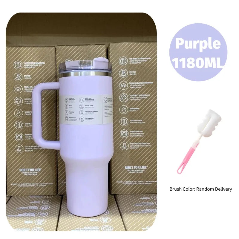 Large Capacity 40oz Vacuum Insulated Car Mug Portable Stainless Steel Water Cup Double Wall Thermal Iced Travel Water Bottle