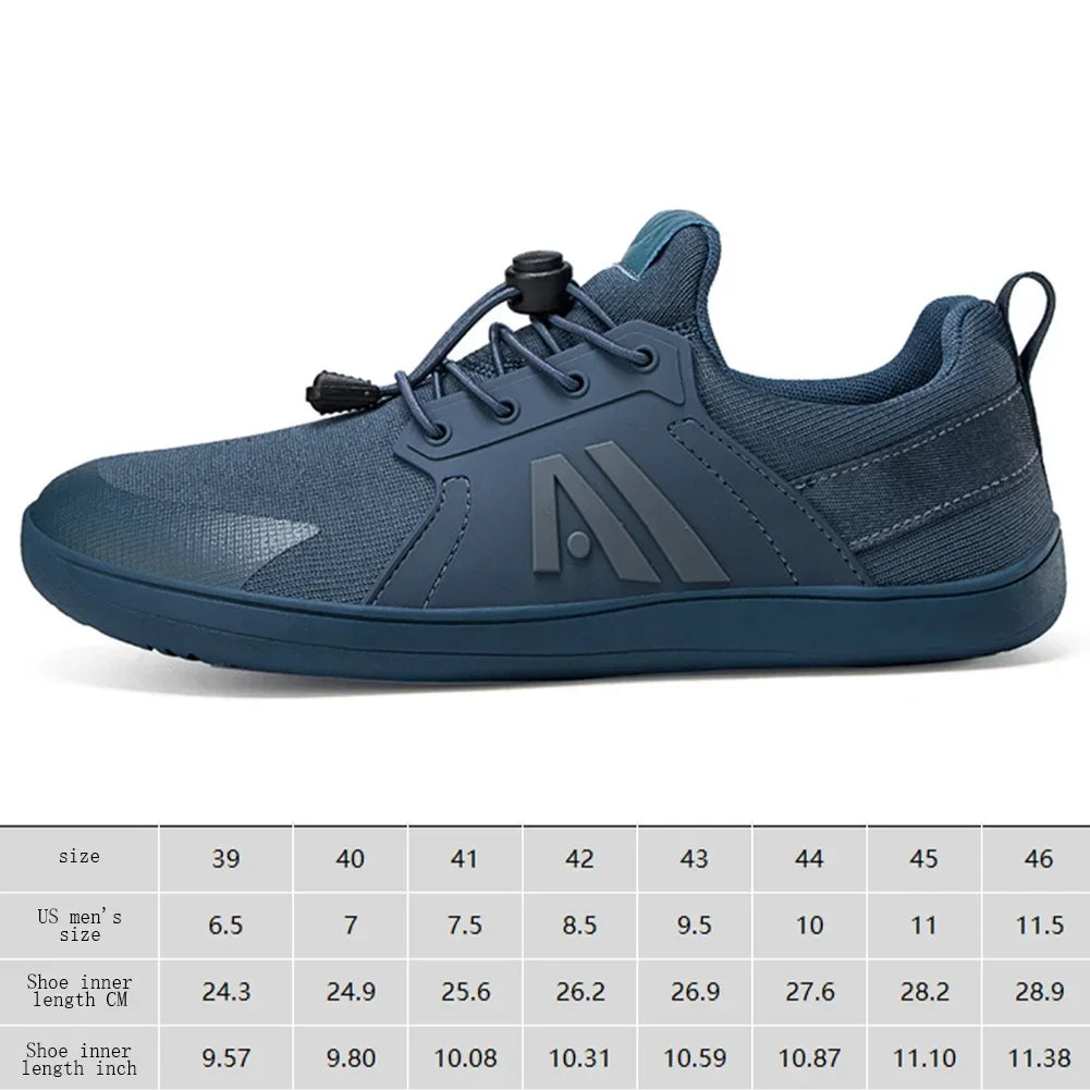 2025 Men's Barefoot Shoes with Wide Toe Box Minimalist Shoes Slip-On Running Sneakers Trail-Running Shoes for Hiking Outdoor