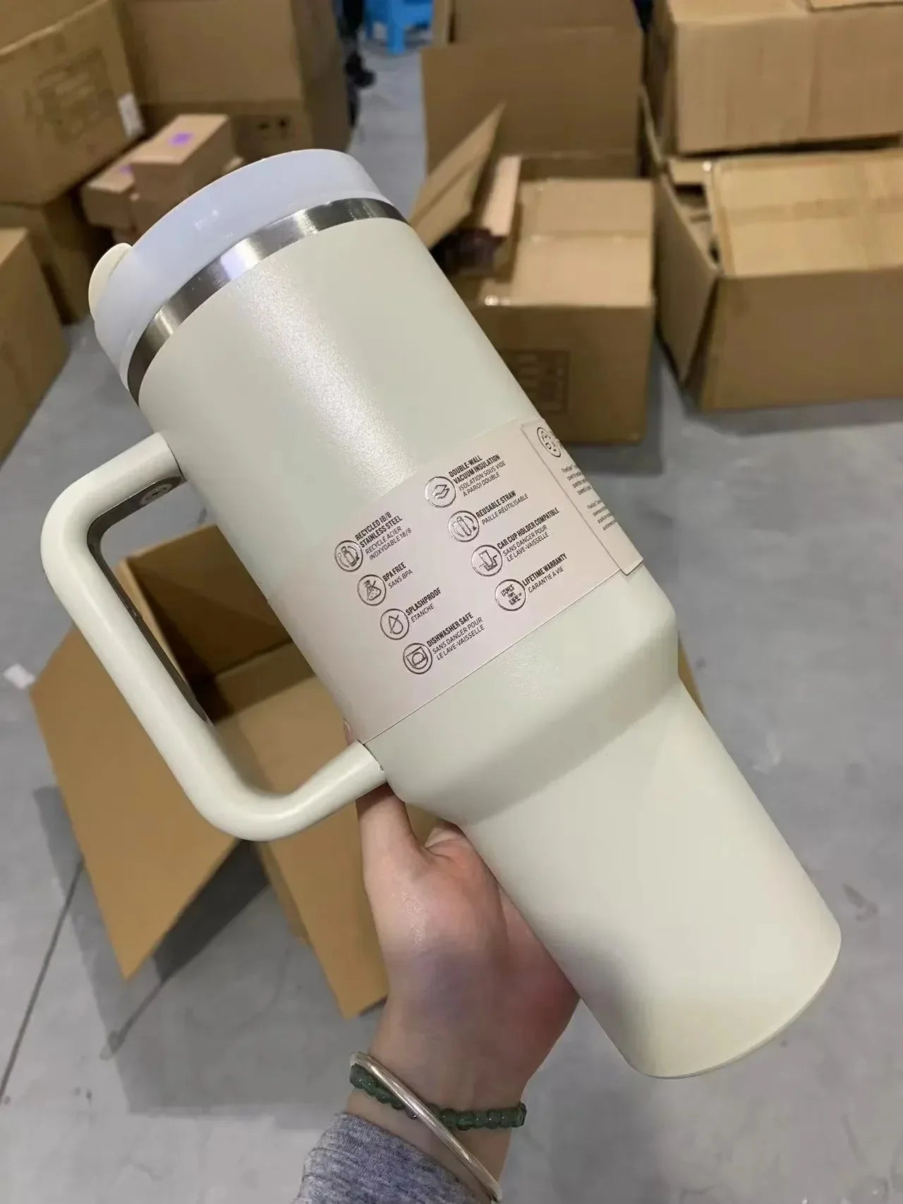 Large Capacity 40oz Vacuum Insulated Car Mug Portable Stainless Steel Water Cup Double Wall Thermal Iced Travel Water Bottle