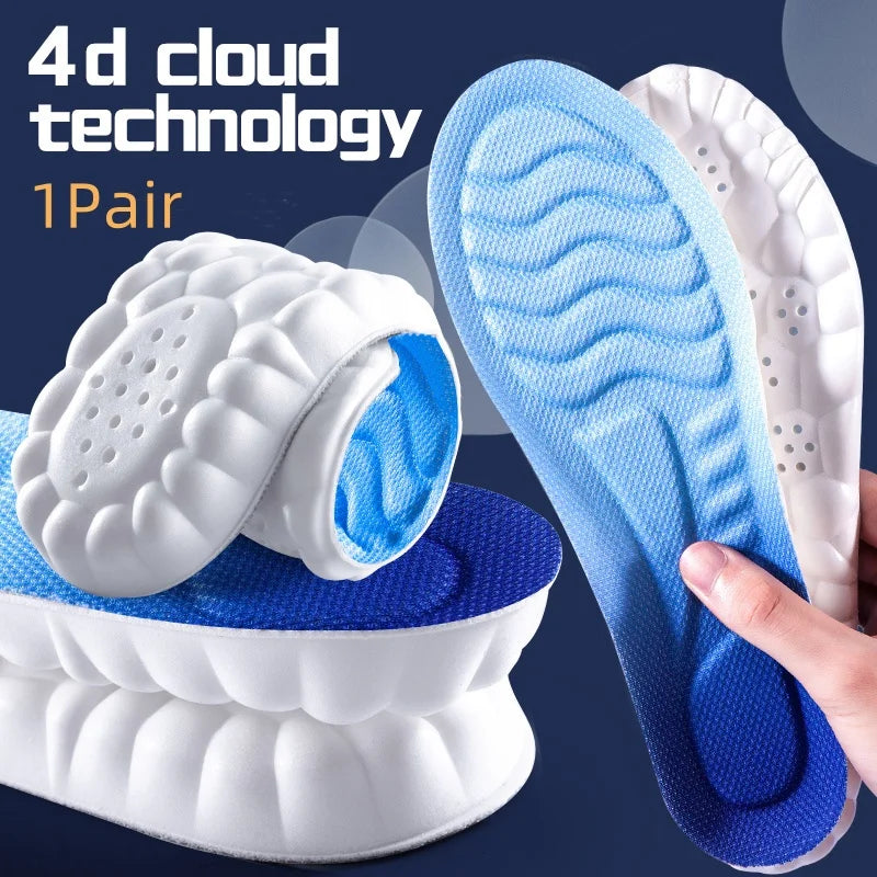 4D Step on Excrement Feeling Insoles Wholesale Super Soft Long Standing Not Tired Feet Military Training Sweat Absorption Deodor
