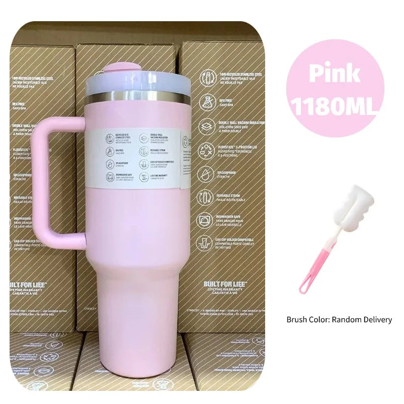 Large Capacity 40oz Vacuum Insulated Car Mug Portable Stainless Steel Water Cup Double Wall Thermal Iced Travel Water Bottle