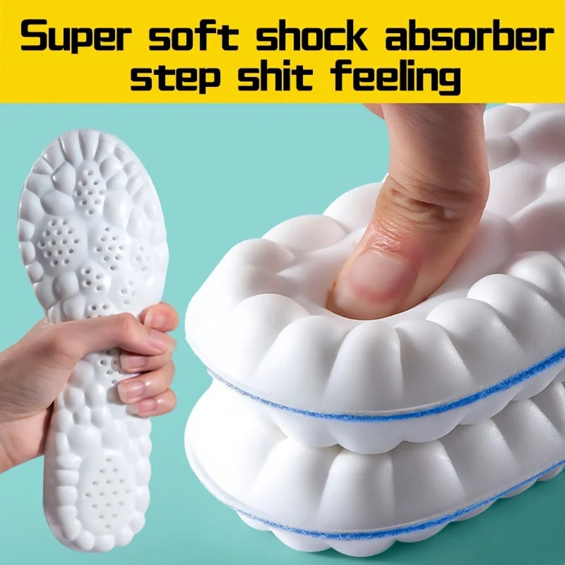 4D Step on Excrement Feeling Insoles Wholesale Super Soft Long Standing Not Tired Feet Military Training Sweat Absorption Deodor